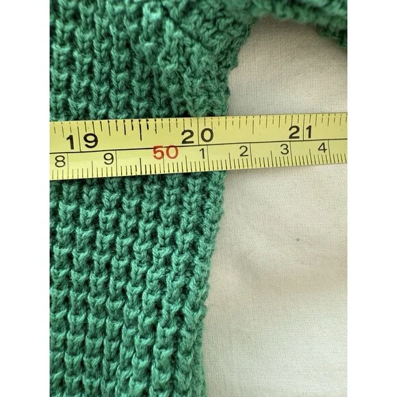 J. Jill Green Waffle Knit Collared Button Up Classic Cardigan Women's Size Med. - Picture 11 of 16